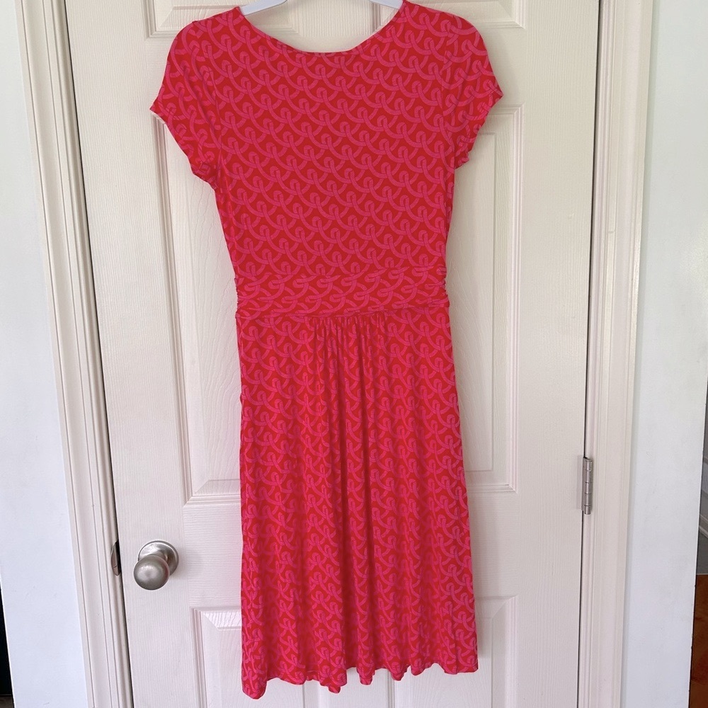 Boden Red Midi Dress Fit and Flare Crew Neck - Picture 5 of 5